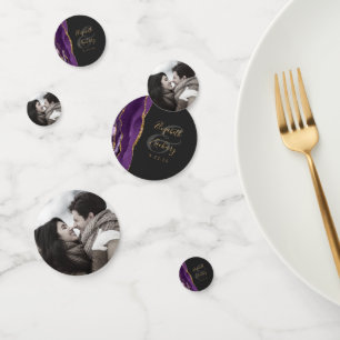 Confettis Purple Agate Gold Parties scintillant Photo Dark M