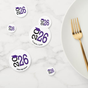 Confettis Purple et Noir 2025 Graduation