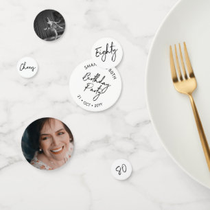 Confettis Quatre-vingts Photo de 80e anniversaire moderne