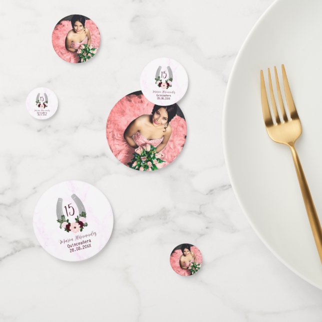 Confettis Quinceanera Floral Western Horseshoe (Groupe)