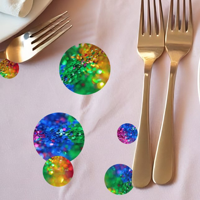 Confettis Rainbow Parties scintillant Table Scatter Festive (Rainbow Glitter Confetti Table Scatter livens up your party with a splash of color and enthusiasm!)