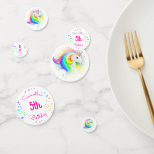 Confettis Rainbow Princess Unicorn Anniversaire personnalisé