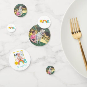 Confettis Rainbow Sun photo de premier anniversaire