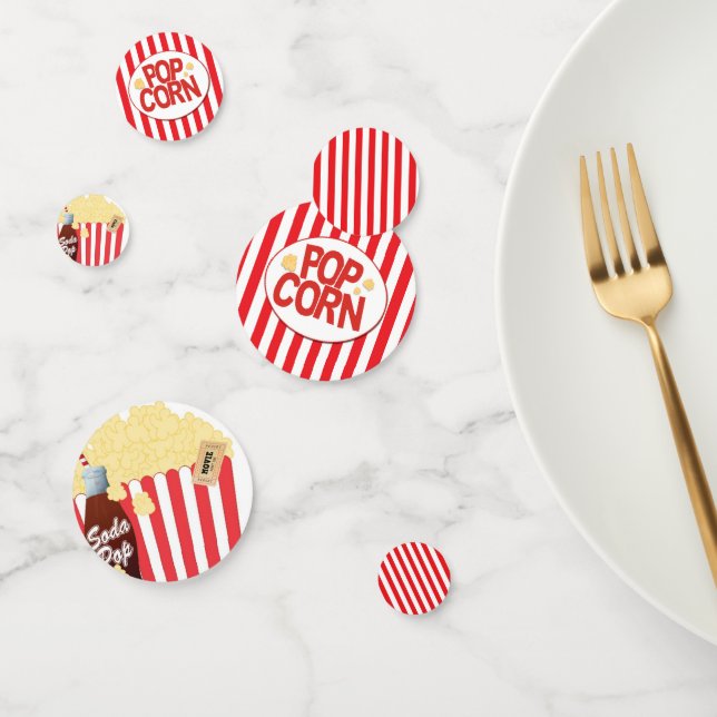 Confettis Red & White Stripes Fun Popcorn fête d'anniversair (Groupe)