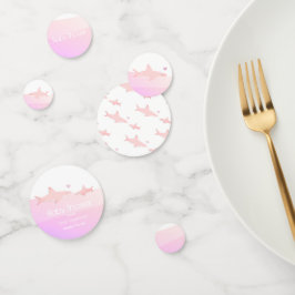 Confettis Requins mignons et Océan rose blanc | BABY SHOWER