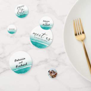 Confettis Retrouvez-Nous À La Destination Teal Mariage Enreg