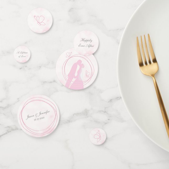 Confettis Romantique Dreamtic Mariage Rose Couple Table Conf (Groupe)