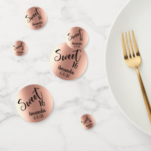 Confettis Rose Gold Foil Personnalisé Douce 16 Seize