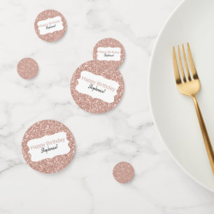 Confettis Rose Gold Parties scintillant Joyeux anniversaire