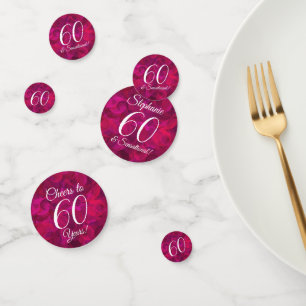Confettis Rose rouge rose 60 et fête d'anniversaire sensatio