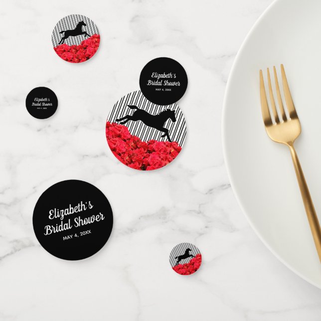 Confettis Roses Rouges et Mariage sur le Thème de Derby (Groupe)