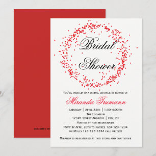 Confettis rouges - invitation de Fête de la mariée
