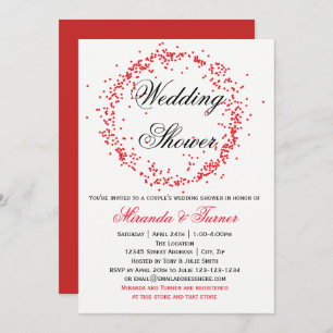 Confettis rouges - invitation du wedding shower du
