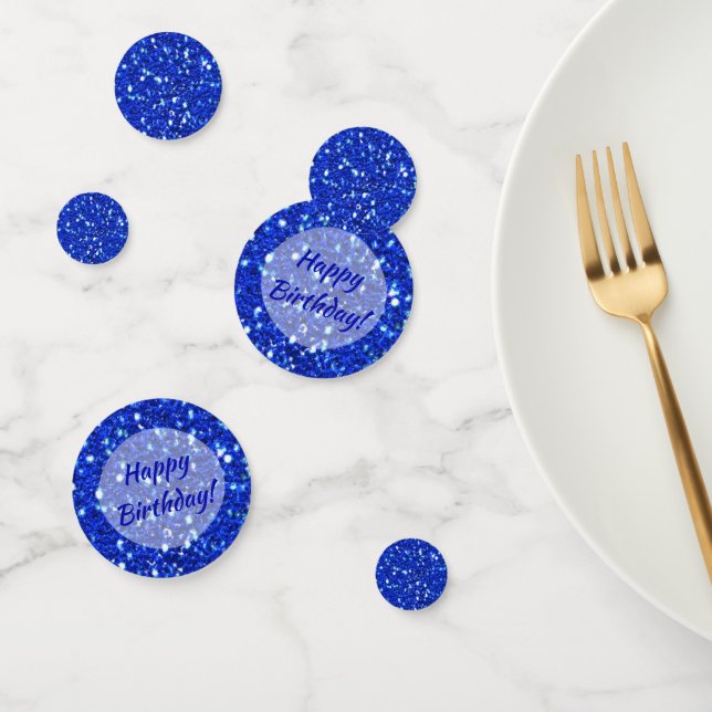 Confettis Royal Blue Sparkly Faux Parties scintillant Joyeux (Groupe)