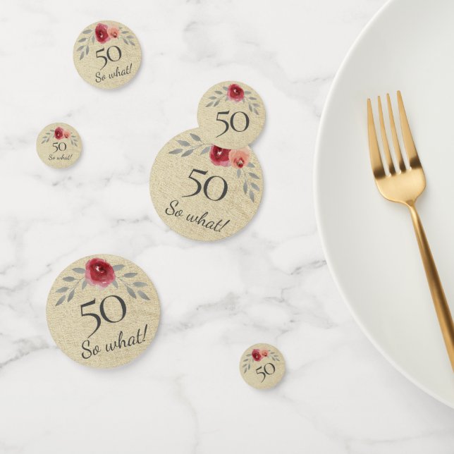Confettis Rustic 50 Alors quelle aquarelle Rose 50e annivers (Groupe)