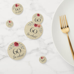 Confettis Rustique Funny Aquarelle Floral 60e anniversaire