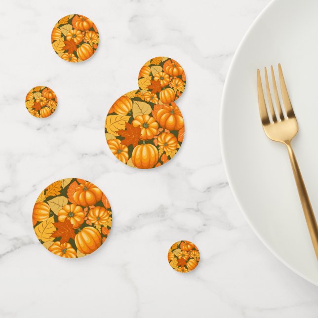 Confettis Saison d'automne Halloween Citrouille Motif (Groupe)