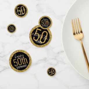 Confettis Salue Chaque année Anniversaire Black Gold Parties