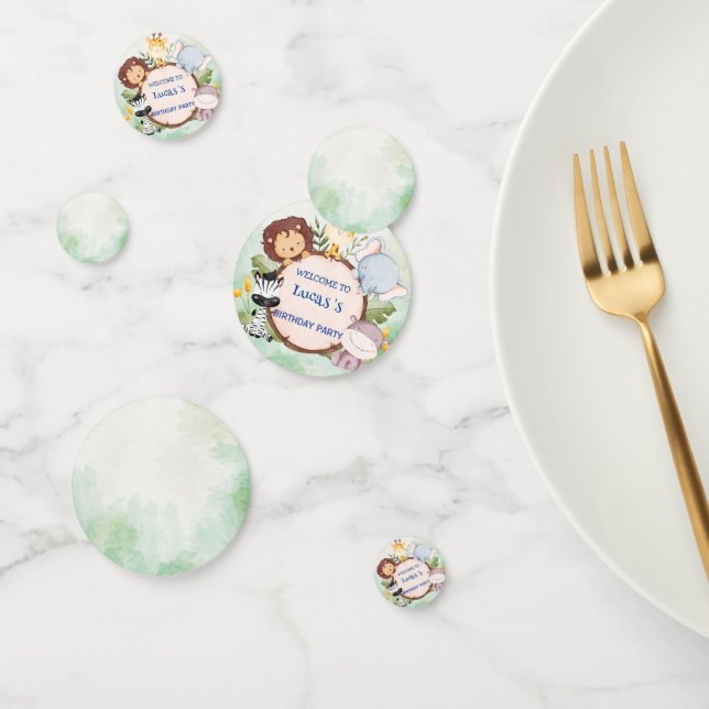 Confettis sauvage un 1er anniversaire safari dans la jungle  (Groupe)