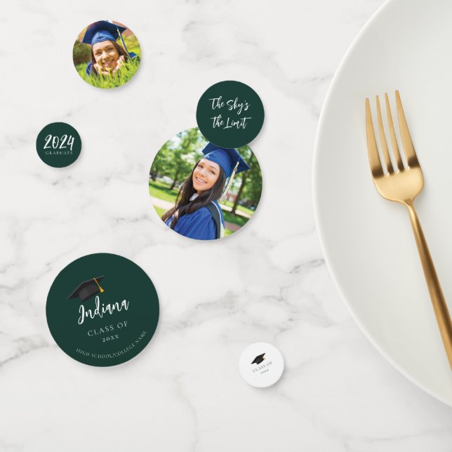 Confettis Script de graduation Photo Green Grad 2024 Party (Groupe)