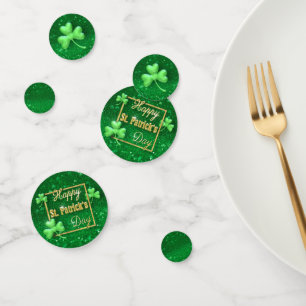 Confettis Shamrock d'or de la Saint-Patrick