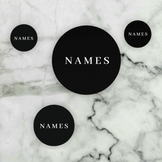 Confettis Simple Black Custom Ajouter Votre Nom Élégant (Créateur téléchargé)