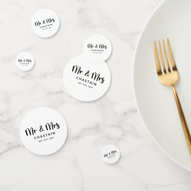 Confettis Simple M. & Mme | Monogramme de mariage  (Groupe)