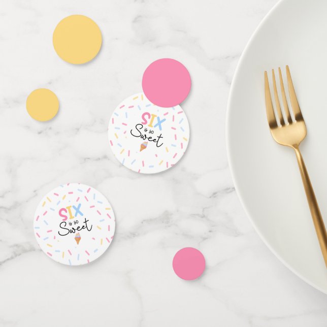 Confettis Six Is So Sweet Ice Cream 6e fête d'anniversaire (Groupe)
