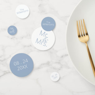 Confettis Slate Blue Mr & Mrs Mariage