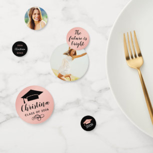 Confettis Soirée Rose Gold Photo Custom Graduation Party 202