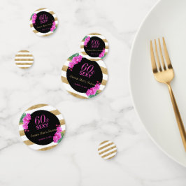 Confettis Soixante et sexy Black Gold 60e fête d'anniversair