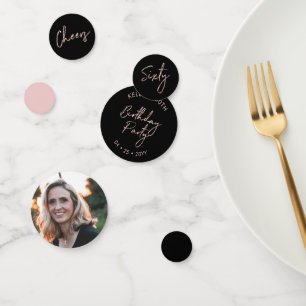 Confettis Soixante   Moderne Anniversaire 60 ans Or Rose & N