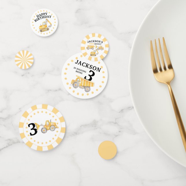 Confettis Sous chantier camions garçon table d'anniversaire (Groupe)