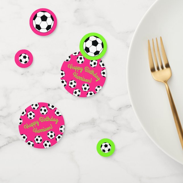 Confettis Sports de football Anniversaire fête rose (Groupe)