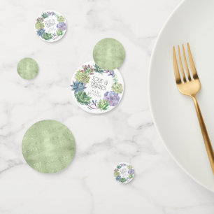 Confettis Succulents et Mariage étincelant Wreath Green ID51