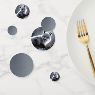 Confettis Superbe Renard Artique Et Tone Argent Solide