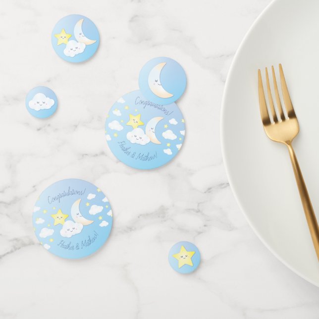 Confettis Sur la Lune et le Baby shower des étoiles (Groupe)