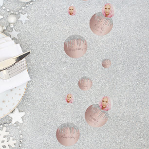 Confettis Sweet 16 rose or parties scintillant argent photo