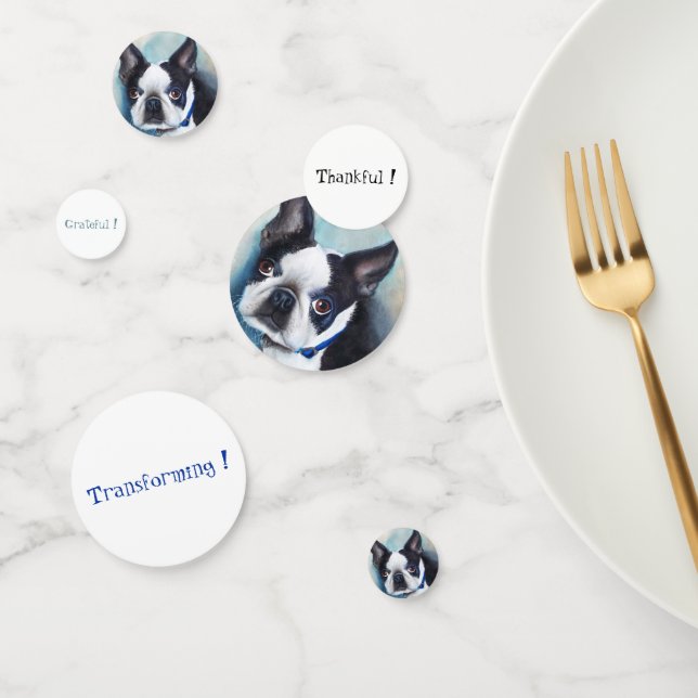 Confettis Sweet Boston Terrier anniversaire (Groupe)