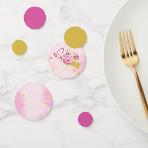 Confettis Sweet One Girl's 1st Birthday Pink Gold Desserts