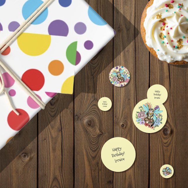 Confettis Tabby Fairy Cat Mushroom Floral (Créateur téléchargé)