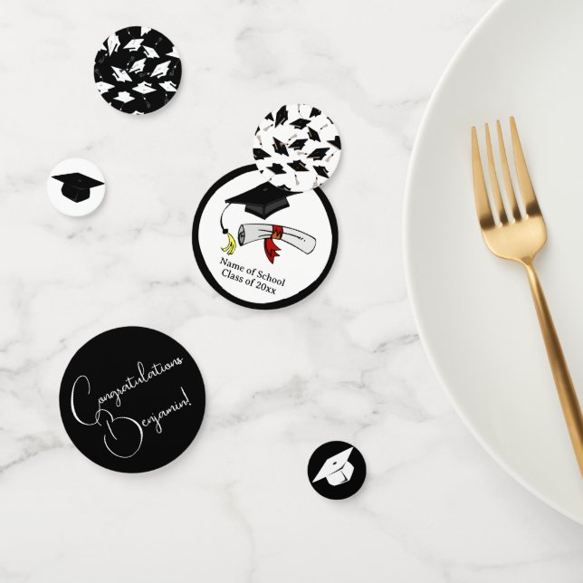 Confettis Table de personnalisation noire et blanche de la f (Groupe)