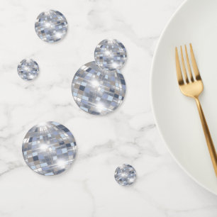 Confettis Table Disco Ball Argent Étincelle