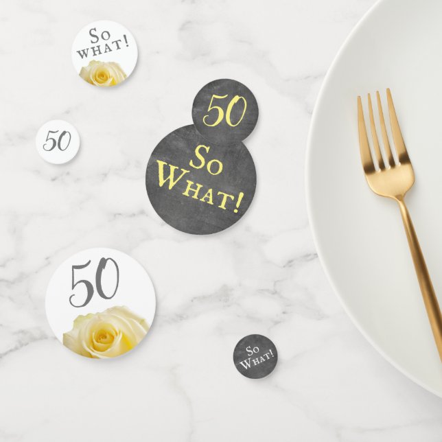 Confettis Tableau noir rose jaune moderne 50e anniversaire F (Groupe)