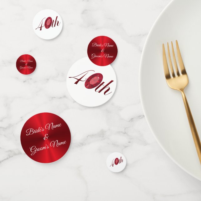 Confettis Tablefetti - 40e anniversaire de Mariage personnal (Groupe)