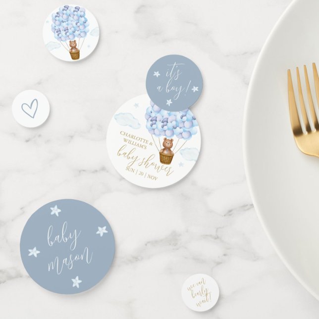Confettis Teddy Bear Bearly Wait Blue Boy Baby shower (Teddy Bear Bearly Wait Blue Boy Baby Shower Confetti)