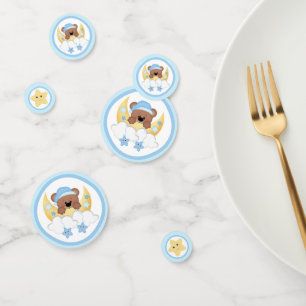 Confettis Teddy Bear Lune Nuages Stars Baby Boy Douche