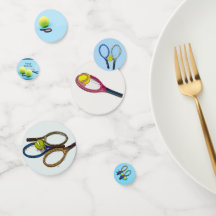 Tennis ball et raquette Joyeux anniversaire bleu