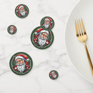 Confettis tête du Père Noël avec couronne