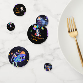 Confettis Thème de fête d'anniversaire dans l'espace